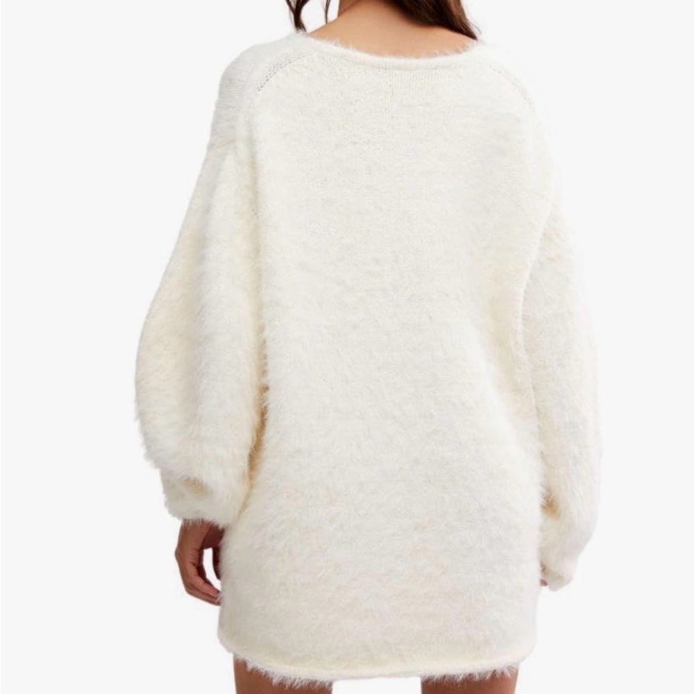 Free People Sparrow‎ Pullover Sweater Ivory Size M NWT Oversized Textured Knit - Picture 3 of 5